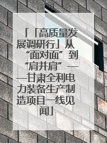 「高质量发展调研行」从“面对面”到“肩并肩”——甘肃全利电力装备生产制造项目一线见闻