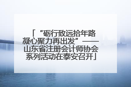 “砺行致远拾年路 凝心聚力再出发”——山东省注册会计师协会系列活动在泰安召开