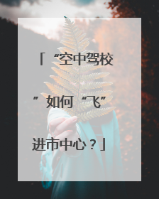 “空中驾校”如何“飞”进市中心？