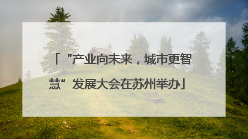 “产业向未来，城市更智慧”发展大会在苏州举办