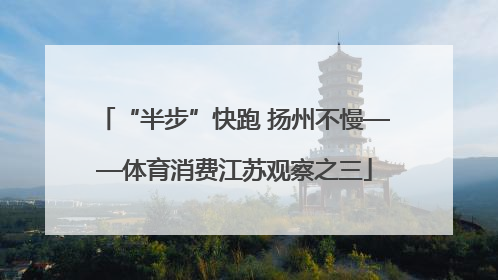“半步”快跑 扬州不慢——体育消费江苏观察之三