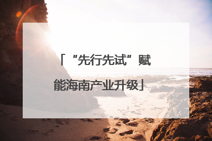 “先行先试”赋能海南产业升级