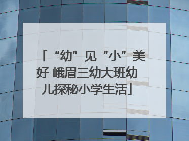 “幼”见“小”美好 峨眉三幼大班幼儿探秘小学生活