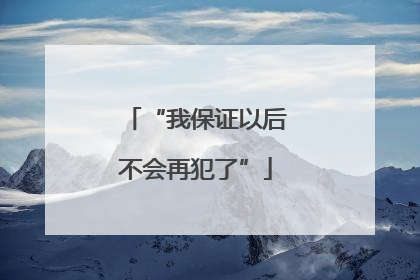 “我保证以后不会再犯了”