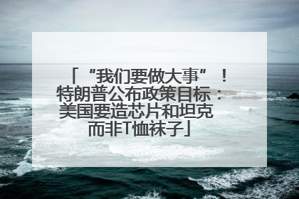“我们要做大事”！特朗普公布政策目标：美国要造芯片和坦克 而非T恤袜子