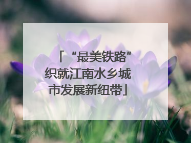 “最美铁路”织就江南水乡城市发展新纽带
