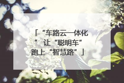 “车路云一体化” 让“聪明车”跑上“智慧路”