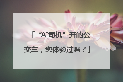 “AI司机”开的公交车，您体验过吗？