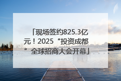 现场签约825.3亿元！2025“投资成都”全球招商大会开幕