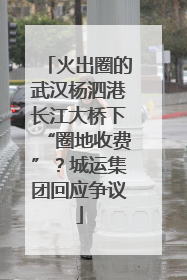 火出圈的武汉杨泗港长江大桥下“圈地收费”？城运集团回应争议