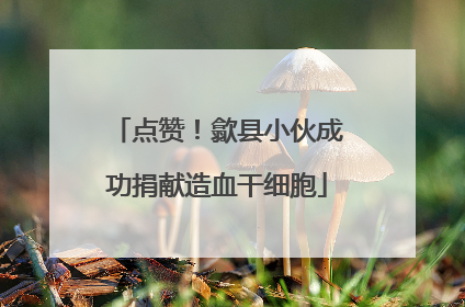 点赞！歙县小伙成功捐献造血干细胞
