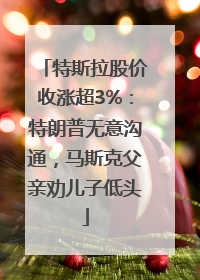 特斯拉股价收涨超3%：特朗普无意沟通，马斯克父亲劝儿子低头