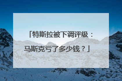 特斯拉被下调评级：马斯克亏了多少钱？