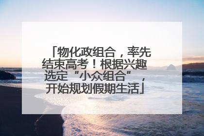 物化政组合，率先结束高考！根据兴趣选定“小众组合”，开始规划假期生活