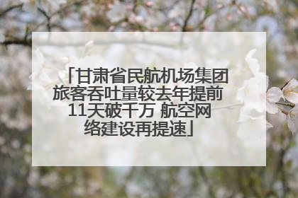 甘肃省民航机场集团旅客吞吐量较去年提前11天破千万 航空网络建设再提速