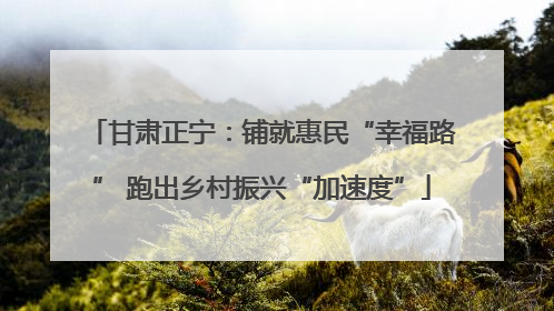 甘肃正宁:铺就惠民“幸福路” 跑出乡村振兴“加速度”