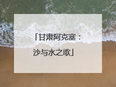 甘肃阿克塞：沙与水之歌