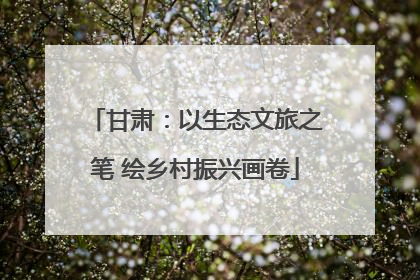 甘肃：以生态文旅之笔 绘乡村振兴画卷