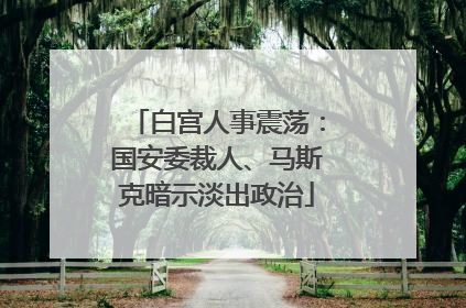白宫人事震荡：国安委裁人、马斯克暗示淡出政治