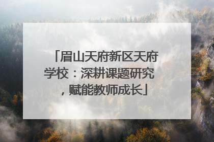 眉山天府新区天府学校：深耕课题研究，赋能教师成长