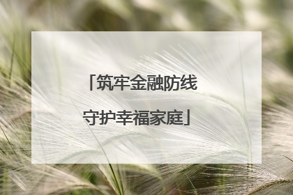 筑牢金融防线 守护幸福家庭