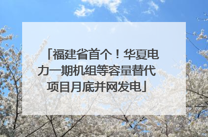 福建省首个！华夏电力一期机组等容量替代项目月底并网发电