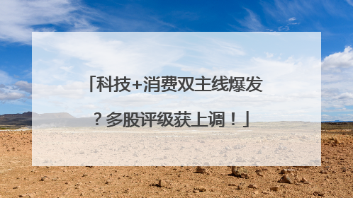 科技+消费双主线爆发？多股评级获上调！