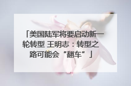 美国陆军将要启动新一轮转型 王明志：转型之路可能会“翻车”
