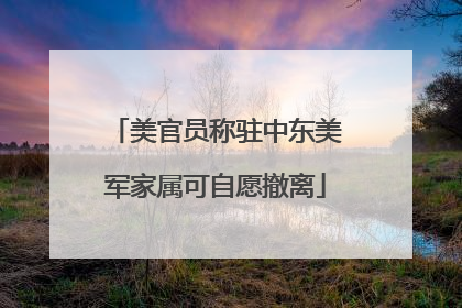 美官员称驻中东美军家属可自愿撤离