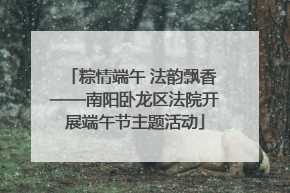 粽情端午 法韵飘香——南阳卧龙区法院开展端午节主题活动