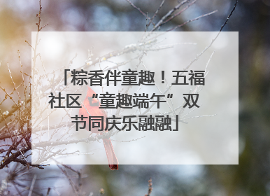 粽香伴童趣！五福社区“童趣端午”双节同庆乐融融