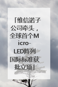维信诺子公司牵头，全球首个Micro-LED阵列国际标准获批立项