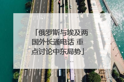俄罗斯与埃及两国外长通电话 重点讨论中东局势