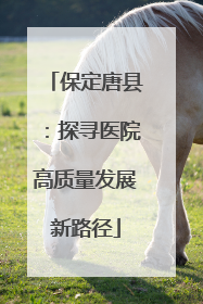 保定唐县：探寻医院高质量发展新路径