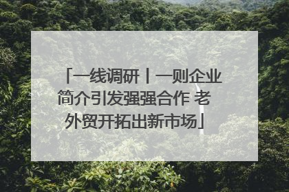 一线调研丨一则企业简介引发强强合作 老外贸开拓出新市场