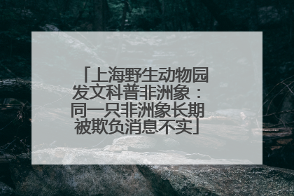 上海野生动物园发文科普非洲象：同一只非洲象长期被欺负消息不实