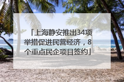 上海静安推出34项举措促进民营经济，8个重点民企项目签约