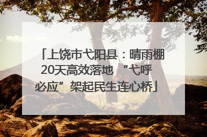 上饶市弋阳县：晴雨棚20天高效落地 “弋呼必应”架起民生连心桥