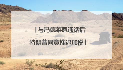 与冯德莱恩通话后 特朗普同意推迟加税