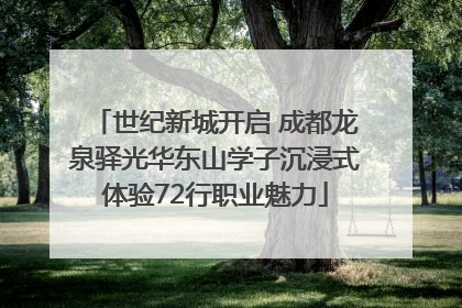 世纪新城开启 成都龙泉驿光华东山学子沉浸式体验72行职业魅力