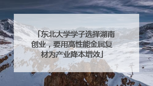 东北大学学子选择湖南创业，要用高性能金属复材为产业降本增效