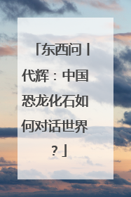 东西问丨代辉：中国恐龙化石如何对话世界？