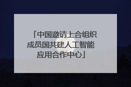 中国邀请上合组织成员国共建人工智能应用合作中心