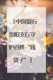 中国银行崇阳支行守护百姓“钱袋子”