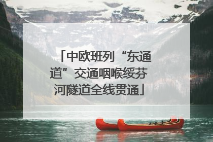 中欧班列“东通道”交通咽喉绥芬河隧道全线贯通