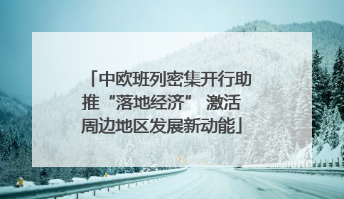 中欧班列密集开行助推“落地经济” 激活周边地区发展新动能