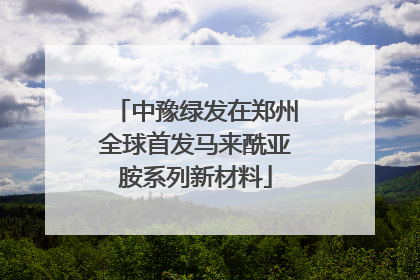 中豫绿发在郑州全球首发马来酰亚胺系列新材料