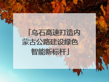 乌石高速打造内蒙古公路建设绿色智能新标杆