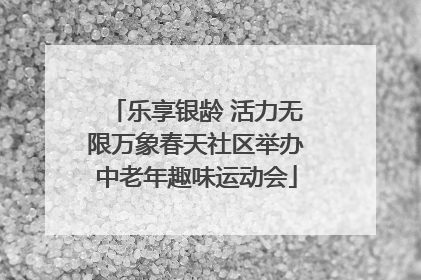 乐享银龄 活力无限万象春天社区举办中老年趣味运动会