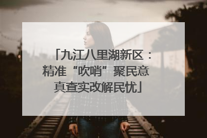 九江八里湖新区：精准“吹哨”聚民意 真查实改解民忧